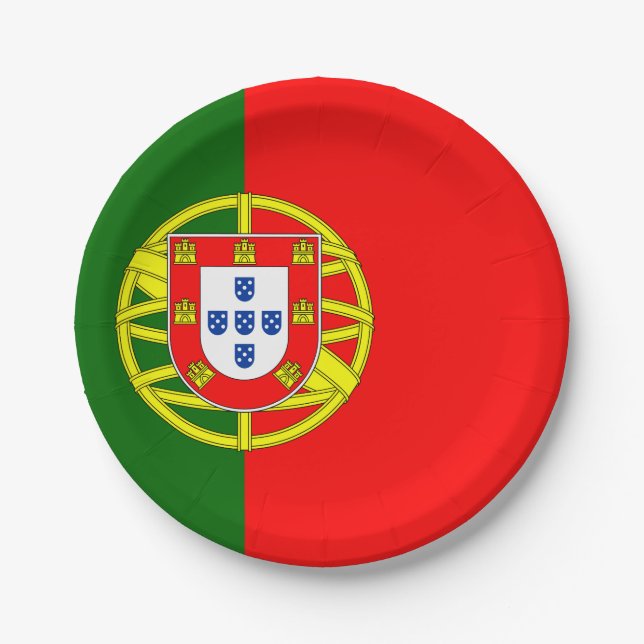 Portugal (Portuguese) Flag Paper Plates (Front)