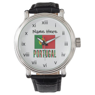 Portugal Portuguese Flag Personalized Name Watch