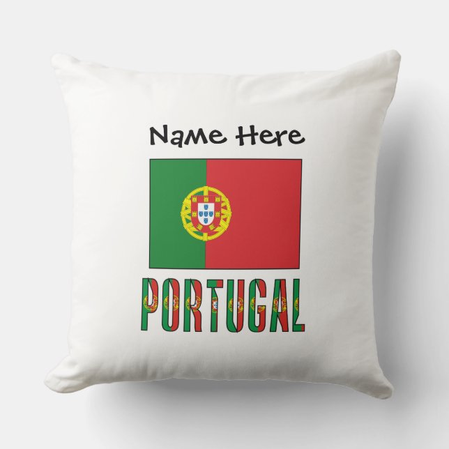 Portugal Portuguese Flag Personalized  Throw Pillow (Front)