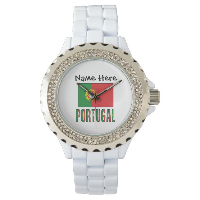 Portugal Portuguese Flag Personalized  Watch (Front)
