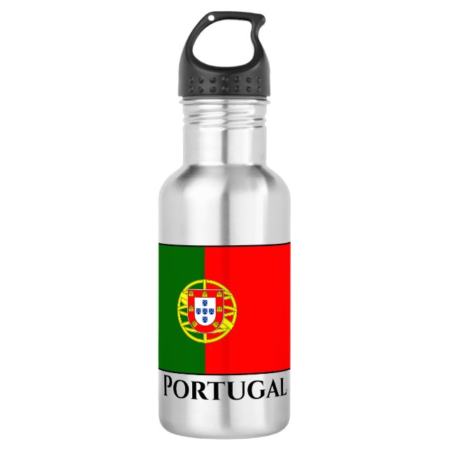 Portugal (Portuguese) Flag Stainless Steel Water Bottle (Front)