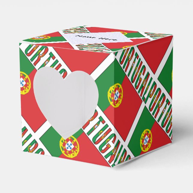 Portugal Portuguese Flag Tiled Personalized  Favor Boxes (Front Side)