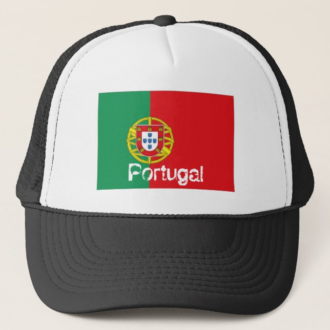 Portugal portuguese flag trucker mesh souvenir hat (Front)