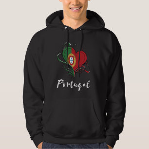 Portugal Proud Heart Pride Portuguese Flag Roots Hoodie