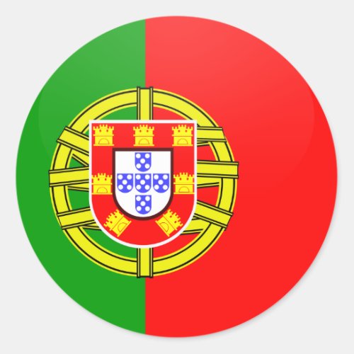 Portugal quality Flag Circle Classic Round Sticker