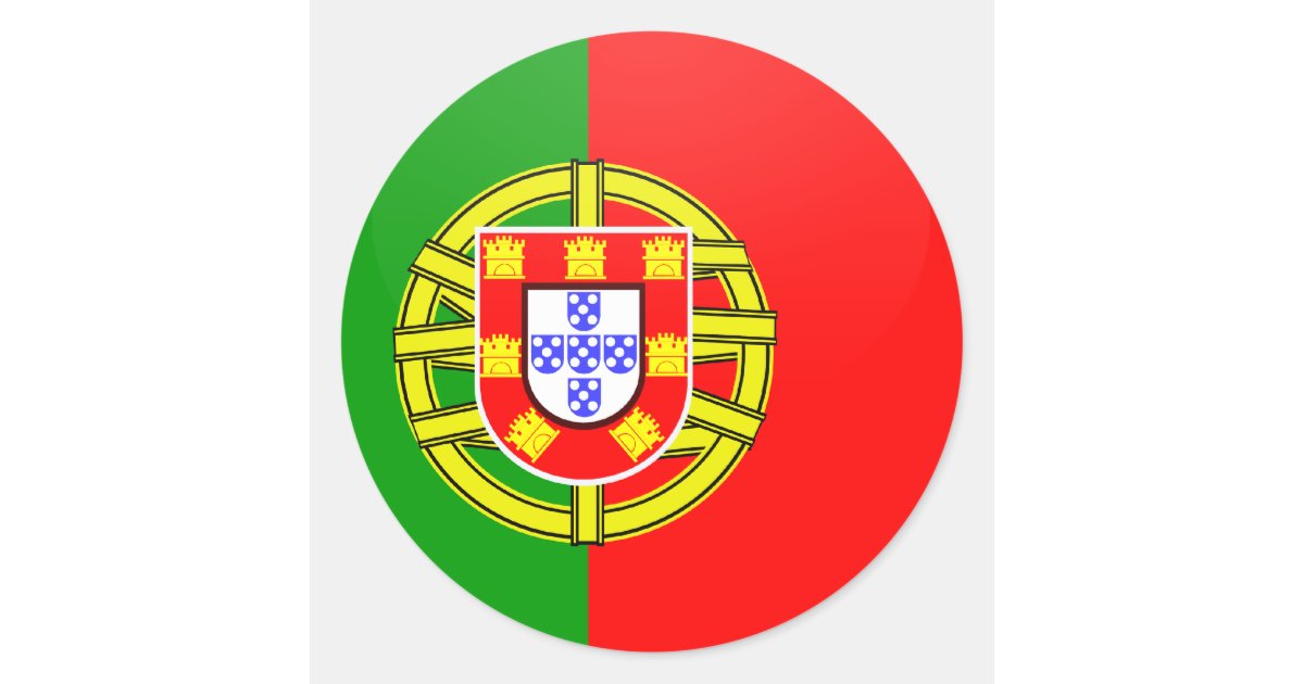 Portugal quality Flag Circle Classic Round Sticker ...