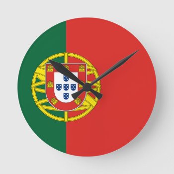 Portugal Round Clock by flagart at Zazzle