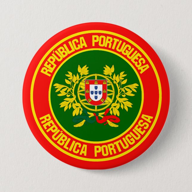 Portugal Round Emblem Button (Front)