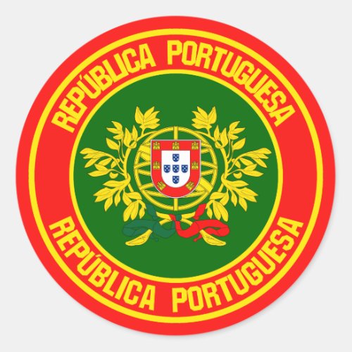 Portugal Round Emblem Classic Round Sticker