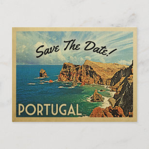 Portugal Save The Date Portuguese Madeira Announcement Postcard