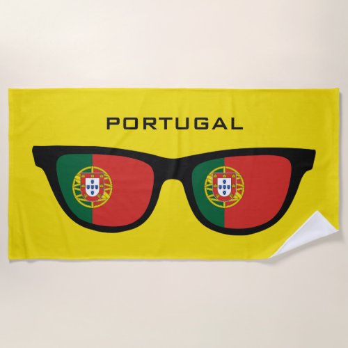 PORTUGAL Shades custom text beach towel