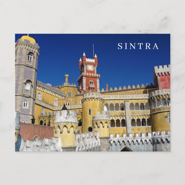 Portugal Sintra Pena Palace view postcard (Front)