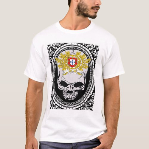 Portugal Skull Shield T_Shirt