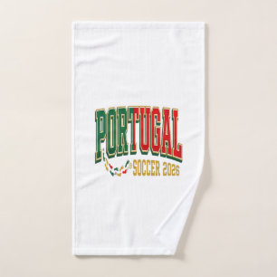 Portugal Soccer 2026 Soccer Bold Country Typograph Hand Towel