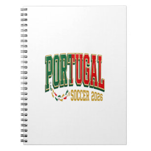 Portugal Soccer 2026 Soccer Bold Country Typograph Notebook
