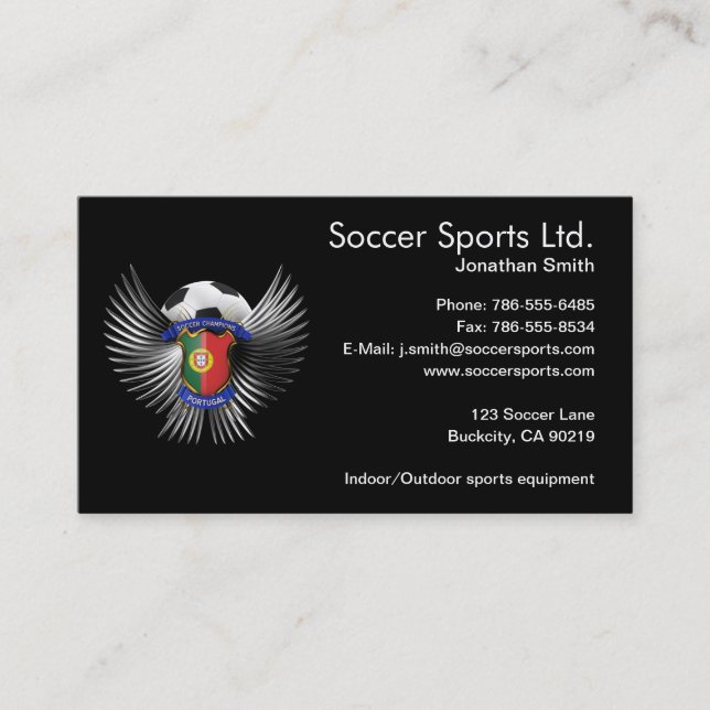 Portugal Soccer Champions Business Card (Front)