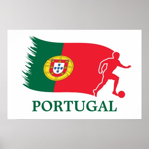 Portugal Soccer Flag Poster