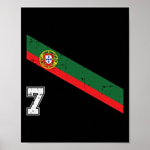 Portugal Soccer Number 7 Portugese Football Sports Poster