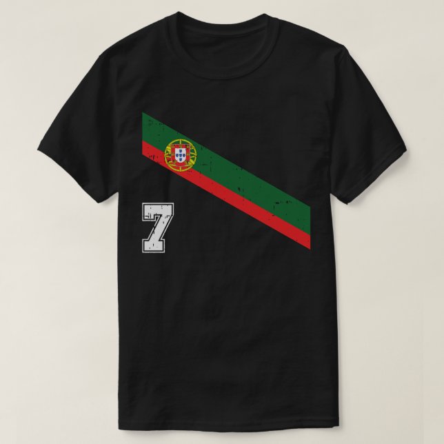Portugal Soccer Number 7 Portugese Football Sports T-Shirt (Design Front)