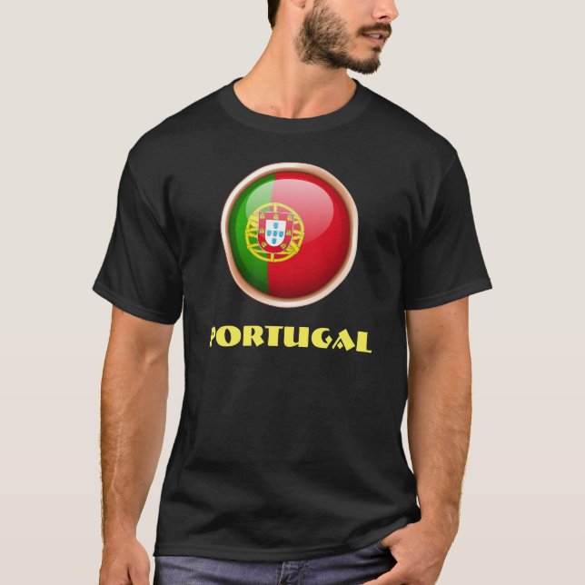 PORTUGAL Special Customizable Black  T-Shirt (Front)