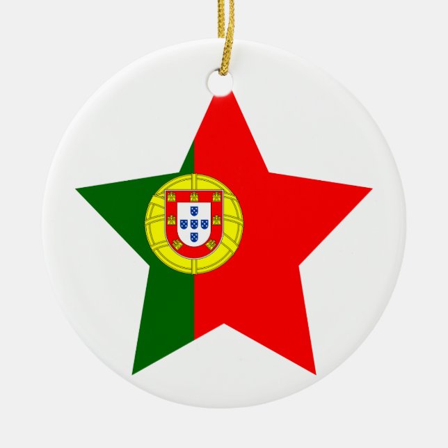 Portugal Star Ceramic Ornament (Front)