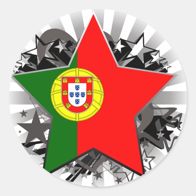 Portugal Star Classic Round Sticker (Front)