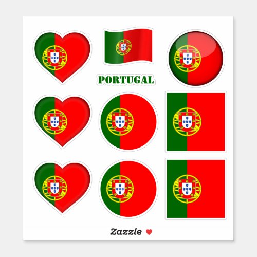 Portugal stickers  Portuguese Flag Heart sports