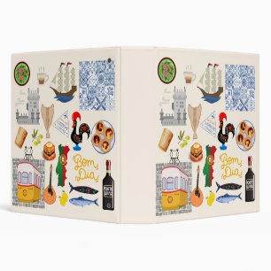 Portugal Symbols Travel Lovers 3 Ring Binder