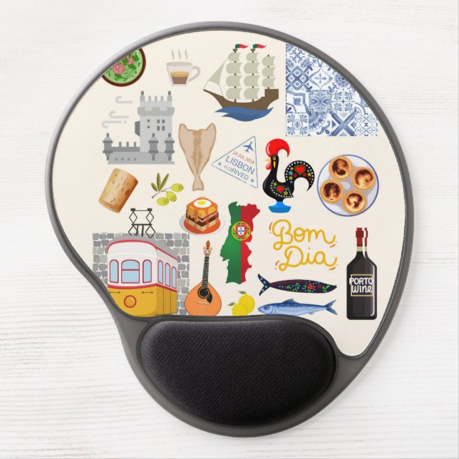 Portugal Symbols Travel Lovers Gel Mouse Pad (Front)