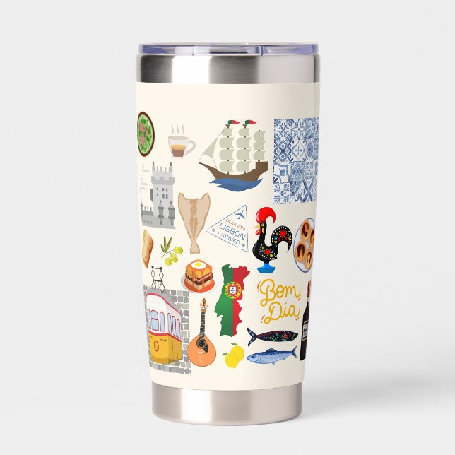 Portugal Symbols Travel Lovers Insulated Tumbler (Front)