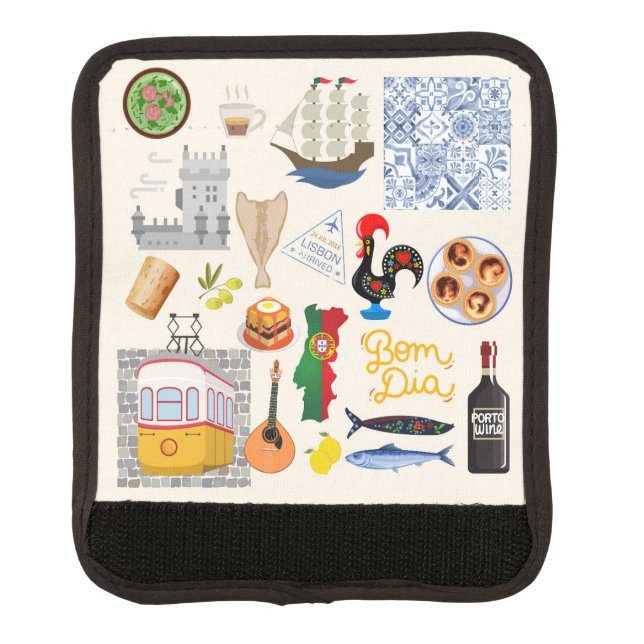  Portugal Symbols Travel Lovers Luggage Handle Wrap (Front)
