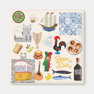 Portugal Symbols Travel Lovers Magnet