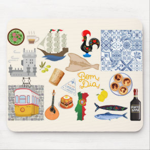 Portugal Symbols Travel Lovers Mouse Pad