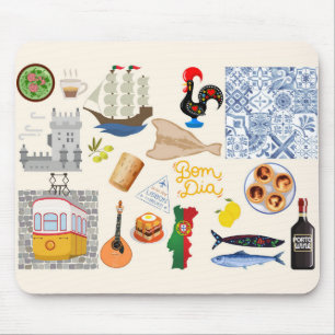 Portugal Symbols Travel Lovers Mouse Pad