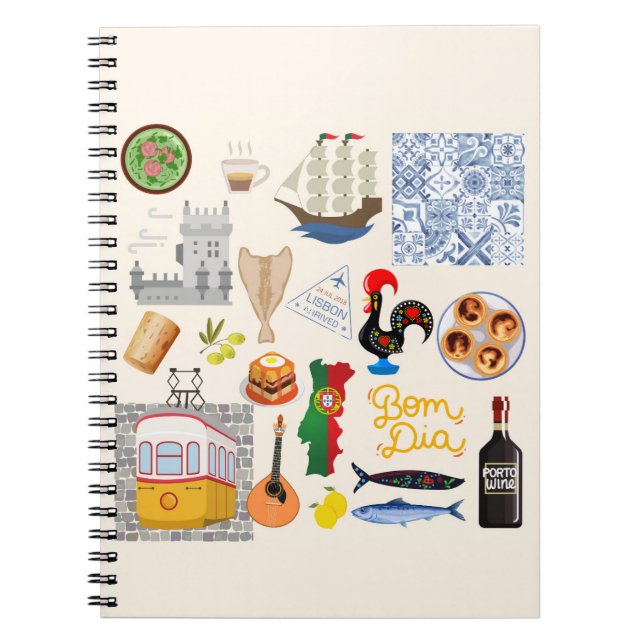 Portugal Symbols Travel Lovers Notebook (Front)