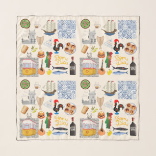 Portugal Symbols Travel Lovers Scarf