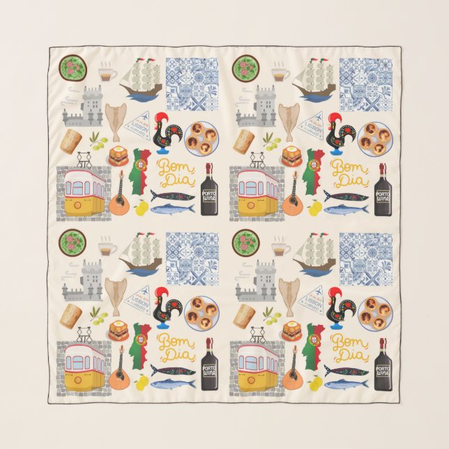   Portugal Symbols Travel Lovers Scarf (Front)