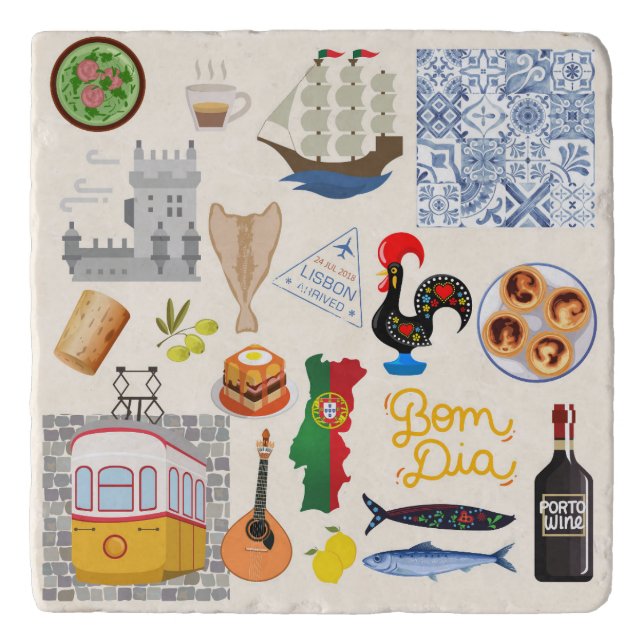 Portugal Symbols Travel Lovers Trivet (Front)