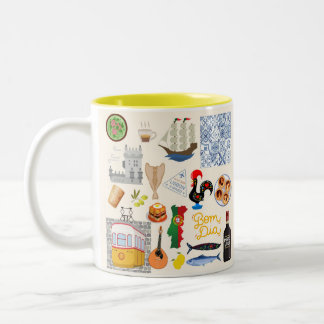 Portugal Symbols Travel Lovers Two-Tone Coffee Mug