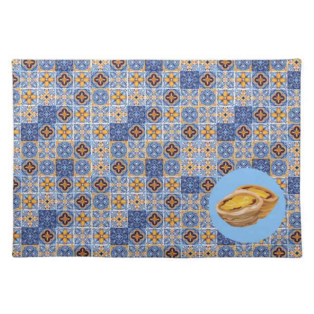 Portugal Tiles and Pastries Cloth Placemat (Front)