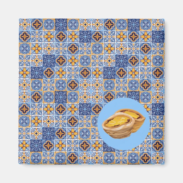 Portugal Tiles and Pastries Magnet (Front)