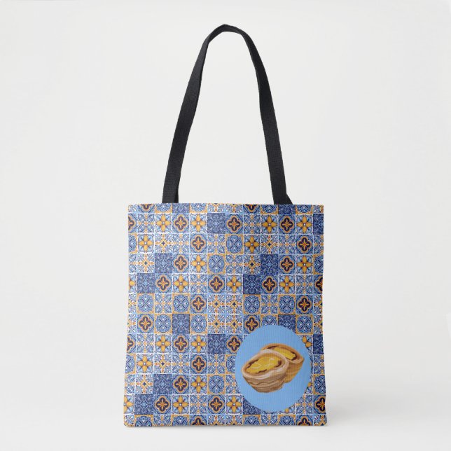 Portugal Tiles and Pastries Tote Bag (Front)