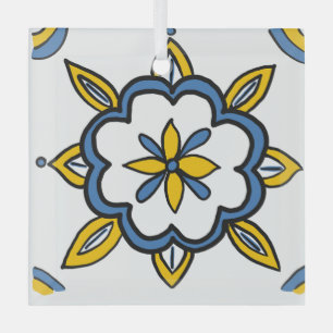PORTUGAL TILES GLASS ORNAMENT