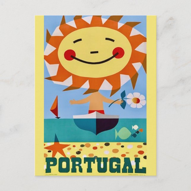 Portugal Travel Poster Postcard (Front)