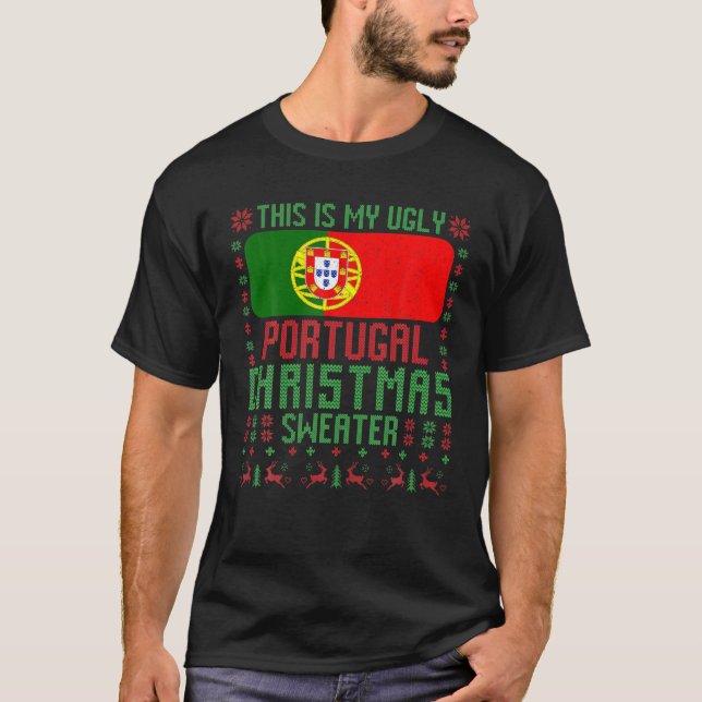 Portugal Ugly Christmas Sweater Portugal Flag For (Front)