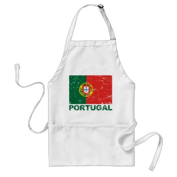 Portugal Vintage Flag Adult Apron by allworldtees at Zazzle