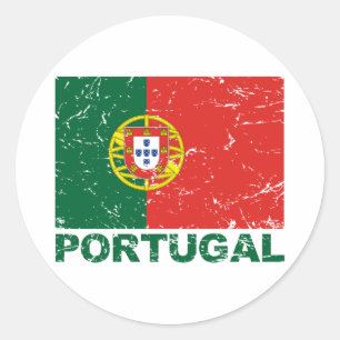 Portugal Vintage Flag Classic Round Sticker