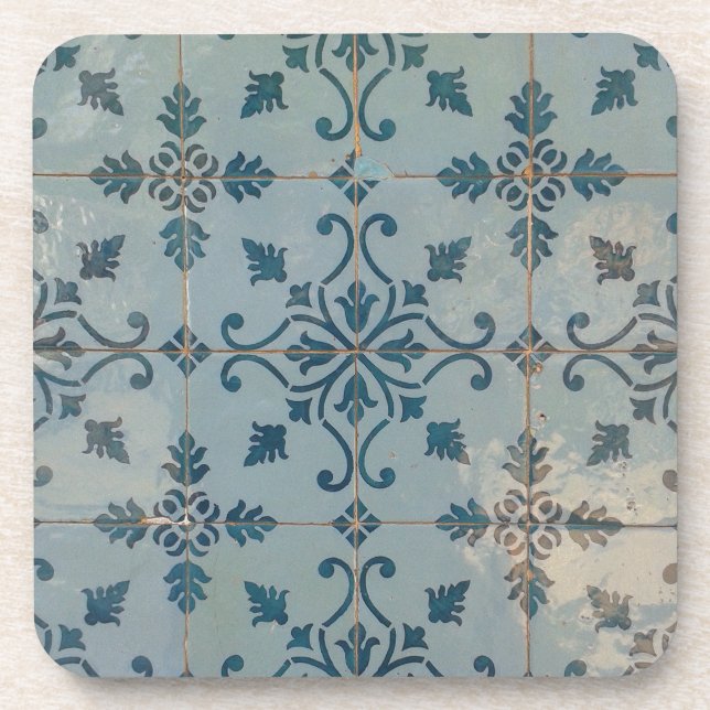 Portugal Vintage Mosaics Drink Coaster (Front)