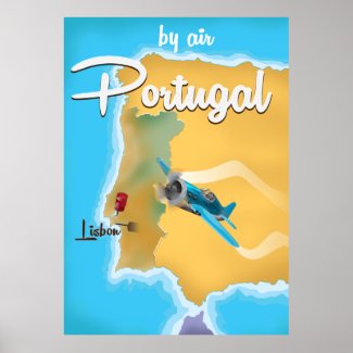 Portugal vintage travel poster