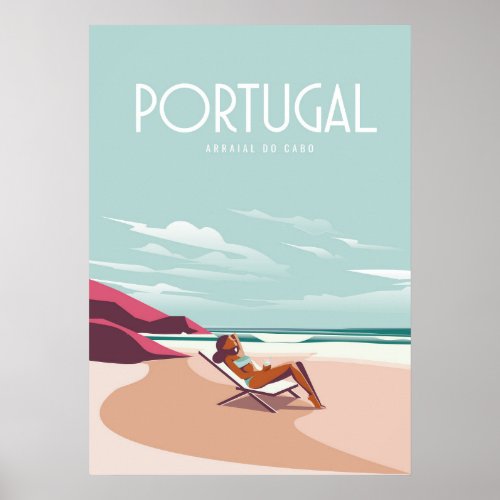 Portugal vintage travel poster